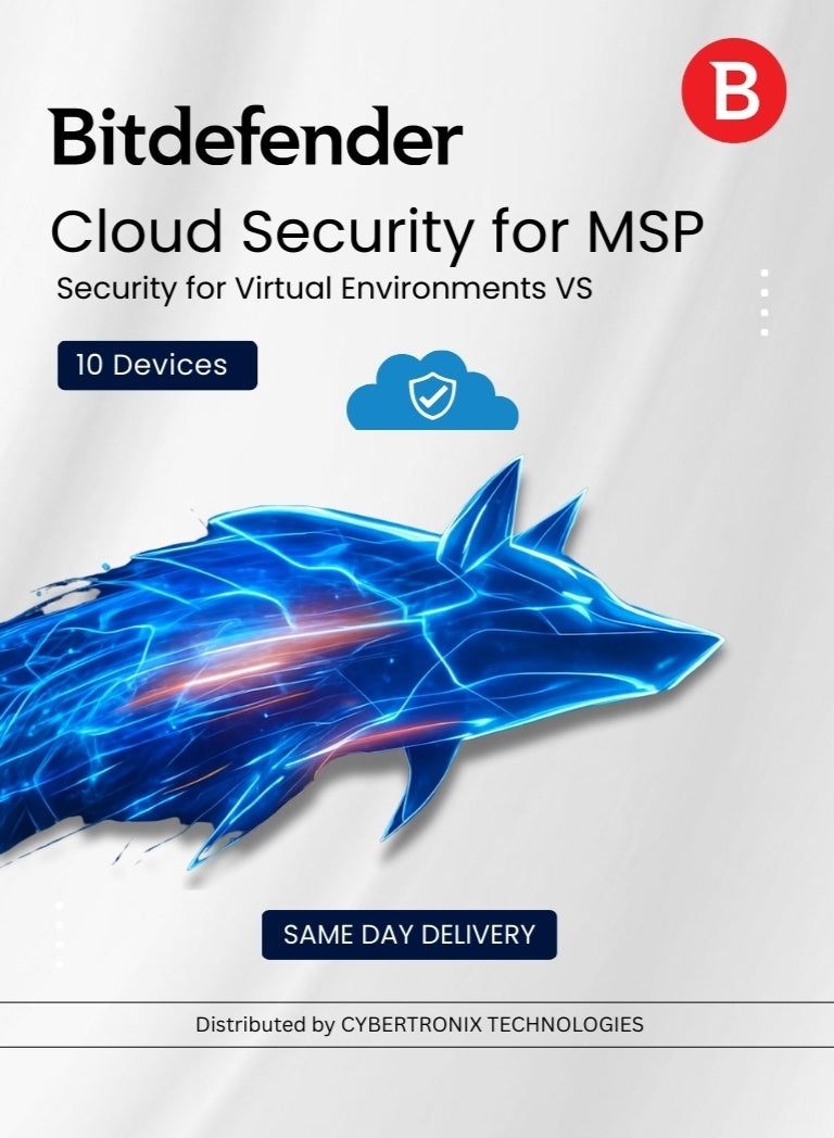 Bitdefender Cloud Security for MSP – Security for Virtual Environments VS 10 Devices for 1 Year | Digital License | SAME DAY DELIVERY